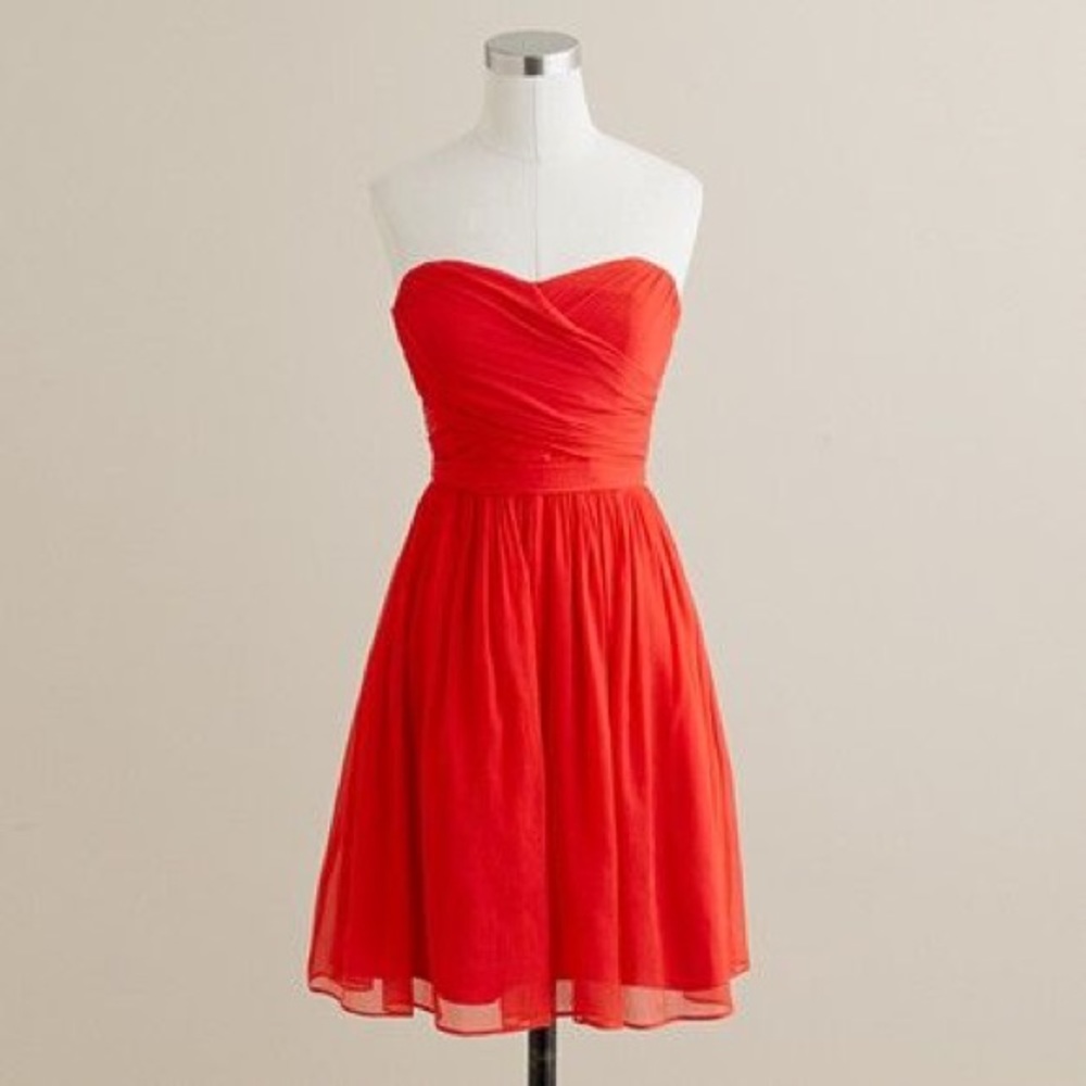 J. Crew Red Strapless Dress